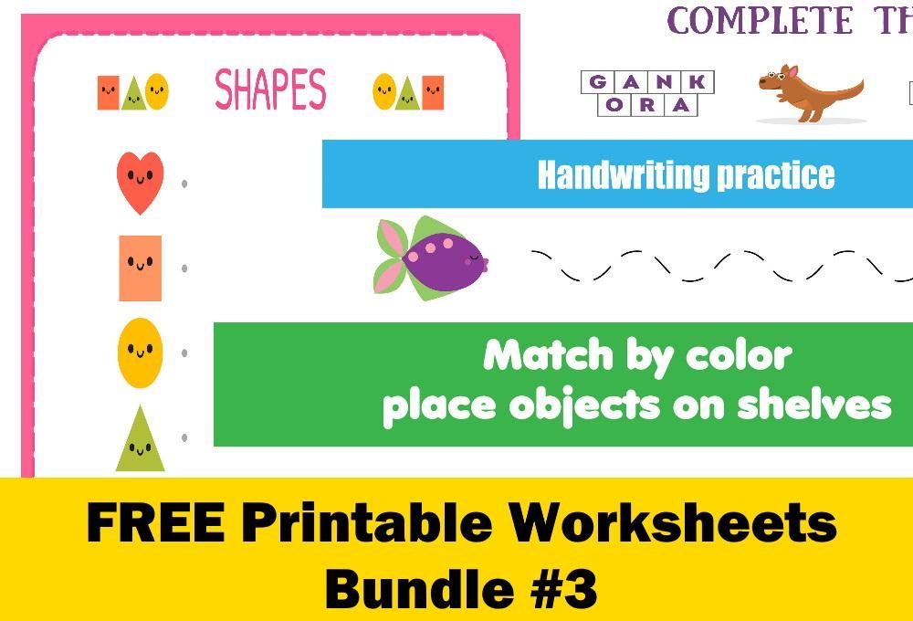 FREE Printable Worksheets for Kids | Bundle #3