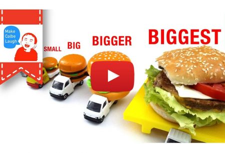 Make Calbe Laugh: Learn Sizes from Smallest to Biggest for kids with tomica hamburger car