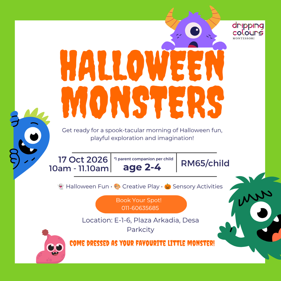 Halloween Monster Fun Playdate @ Dripping Colours Montessori, Desa Park City