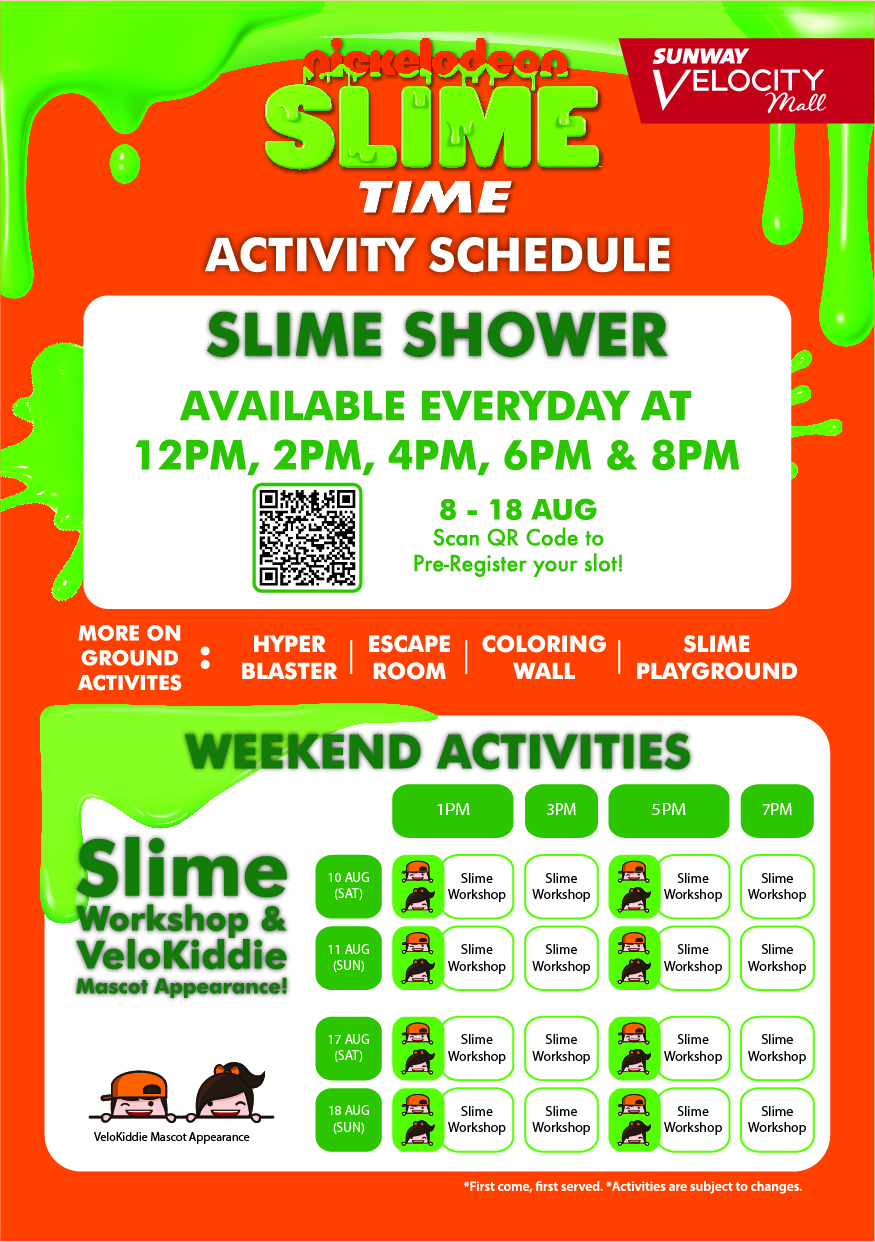 Slime Time Activity Schedule at Sunway Velocity
