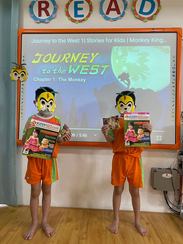 D’Monte Preschool and Yu Der Kindergarten kids making masks