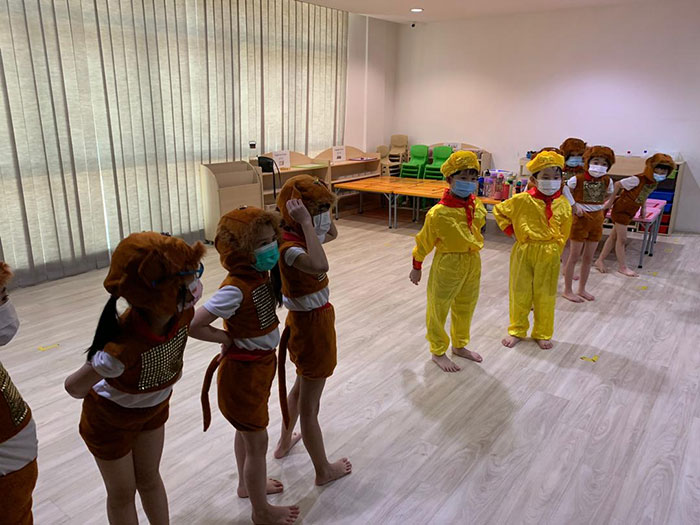 Happles Kindergarten students in their Monkey King costumes